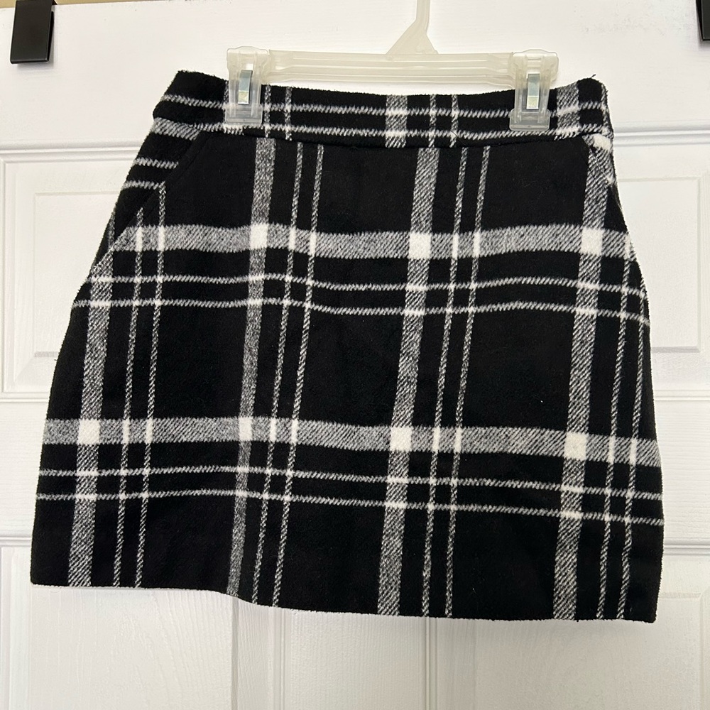 Black & White Plaid mini Skirt